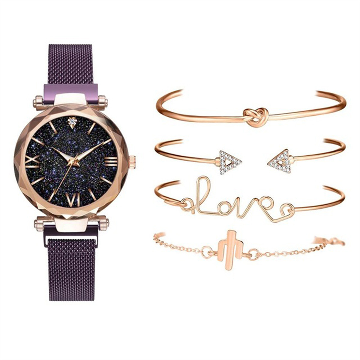 Light Gray Watch and Bracelet Set