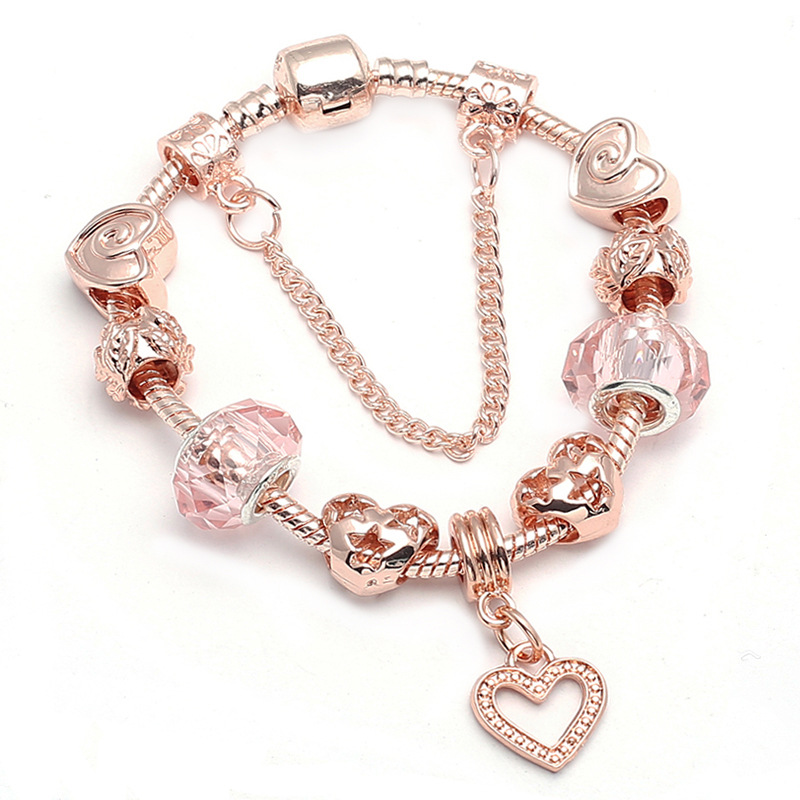 Riley Watson Jewellery Charm Bracelet (charms included) Rose Gold - Heart 18 by Riley Watson | Riley Watson Jewellery