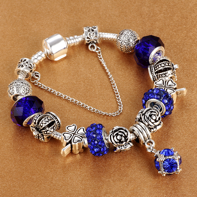 Riley Watson Jewellery Charm Bracelet (charms included) Blue 18 by Riley Watson | Riley Watson Jewellery